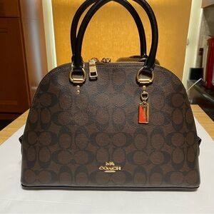 Coach Black and Brown Signature Satchel